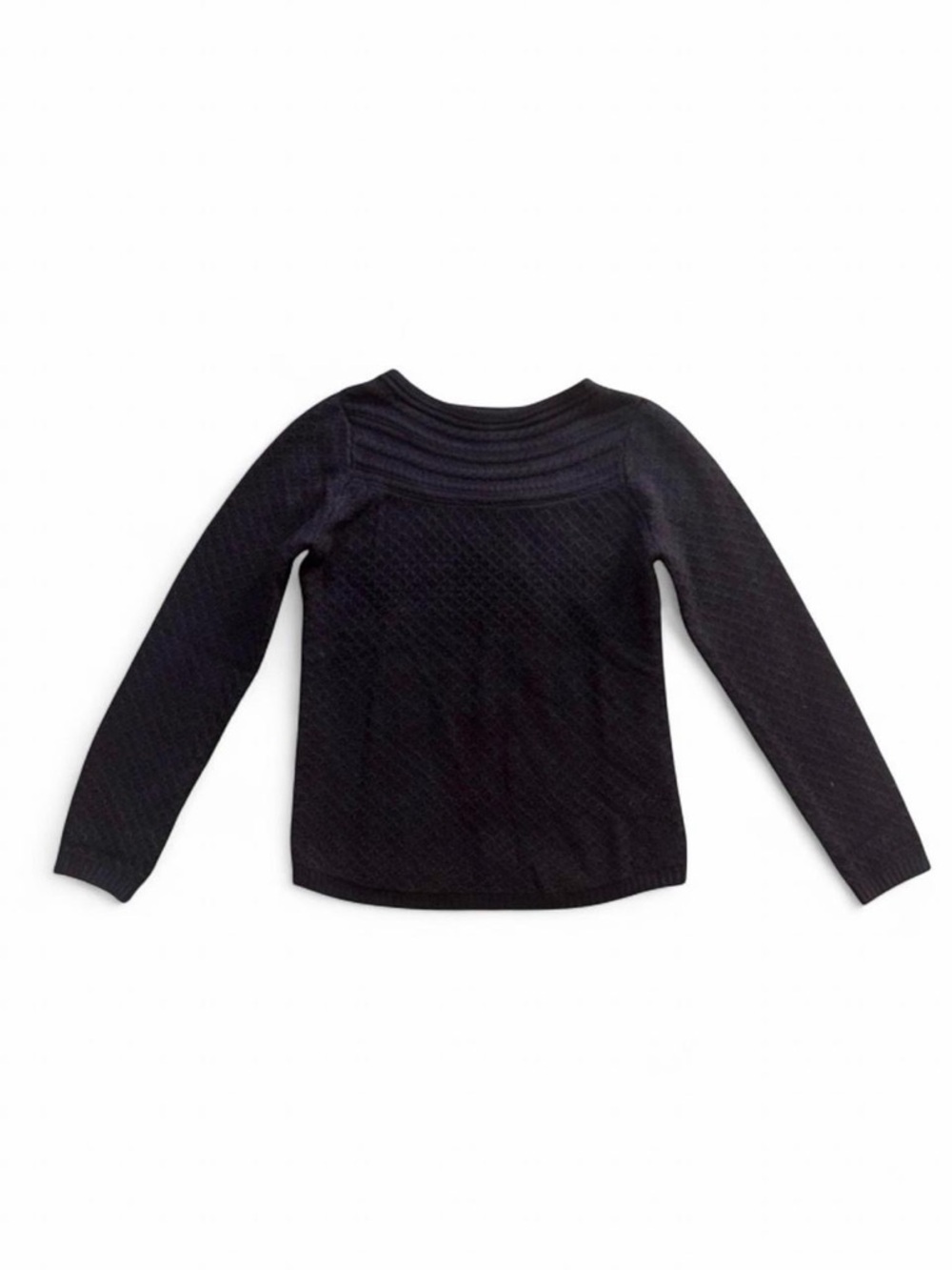 Croft & Barrow Black Textured Diamond Knit Boatneck Sweater M
